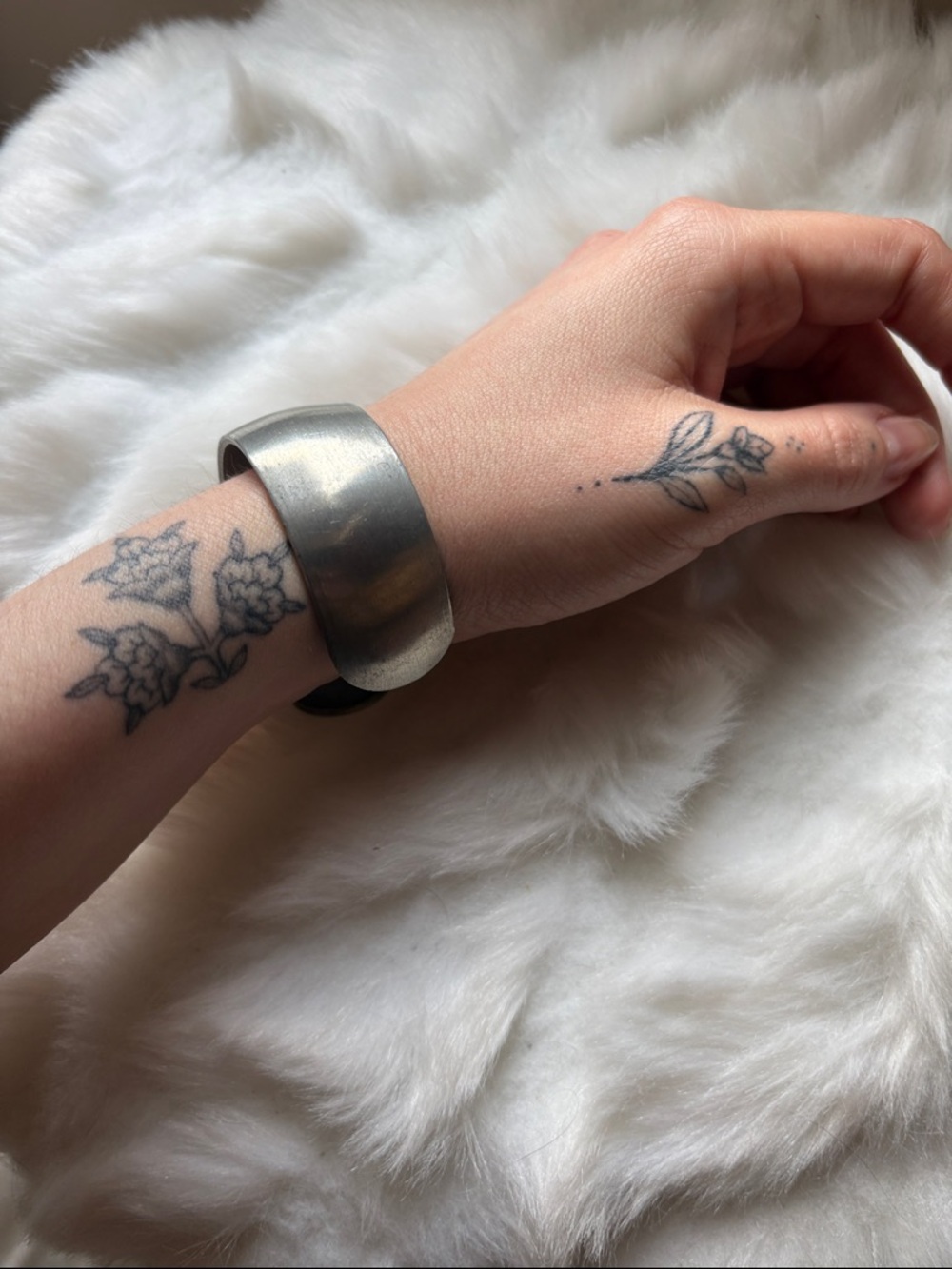 Pewter Vintage Silver-Tone Cuff Bracelet by B & M